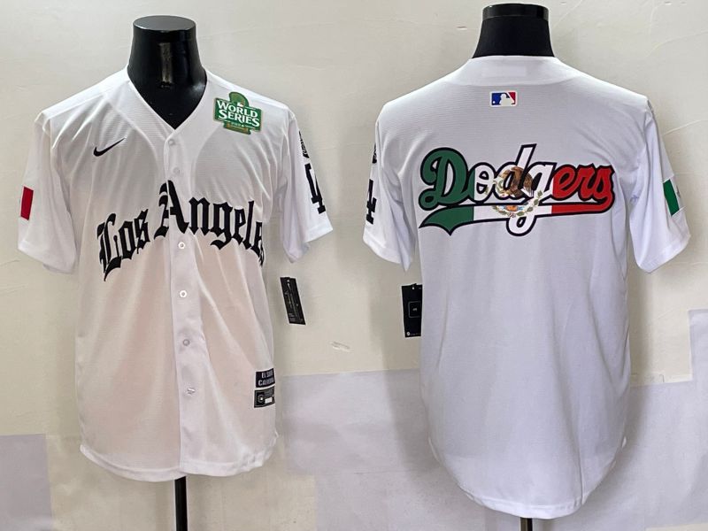 Men Los Angeles Dodgers Blank White Five generations Joint Name 2025 Nike MLB Jersey style 9